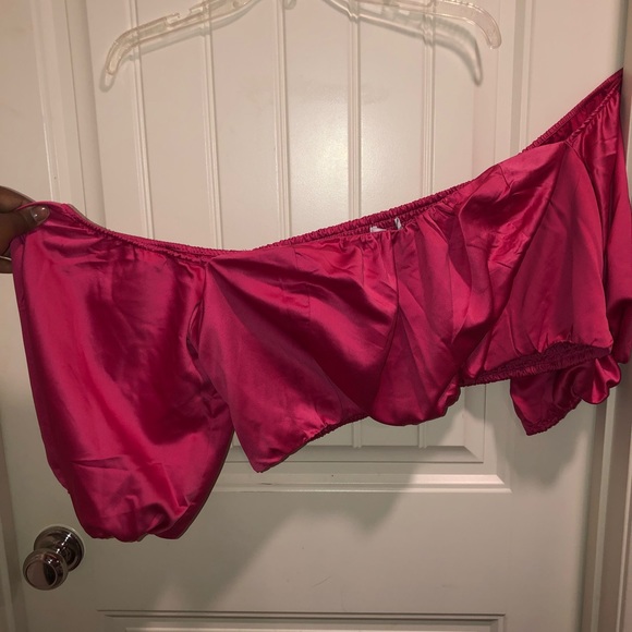 EXPRESS x Ladygang Hot Pink Chiffon Top- NWT - Picture 16 of 16